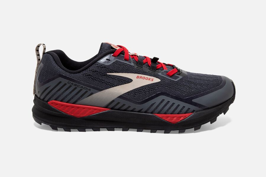 Brooks Cascadia 15 GTX Trail Running Shoes Mens - Black/Red - UECYS-9210